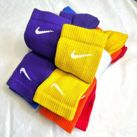 NEW 6 Pairs Nike Everyday Cotton Cushioned Men's 8-12 L Crew Socks White DRI-FIT - Picture 5 of 11